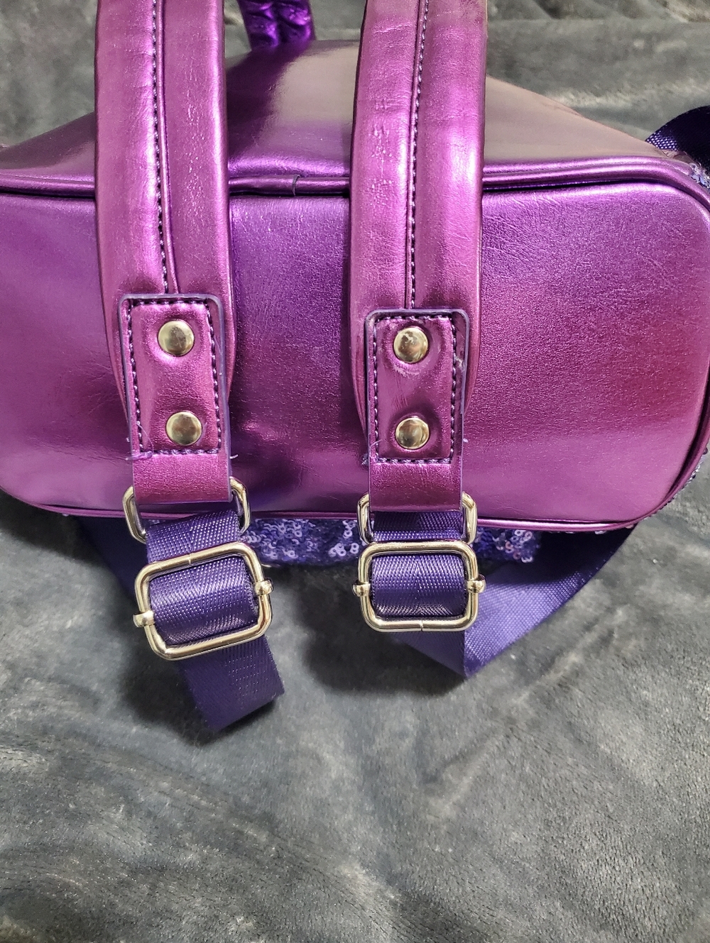 DisneyLoungefly Purple Sequin Backpack - Picture 12 of 13